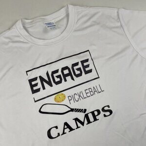Engage Pickleball Camps T-Shirt Men’s M Active Polyester Short Sleeve White